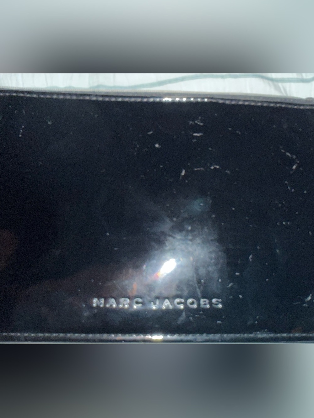 Marc Jacobs Black Patent Zip Toiletry Pouch